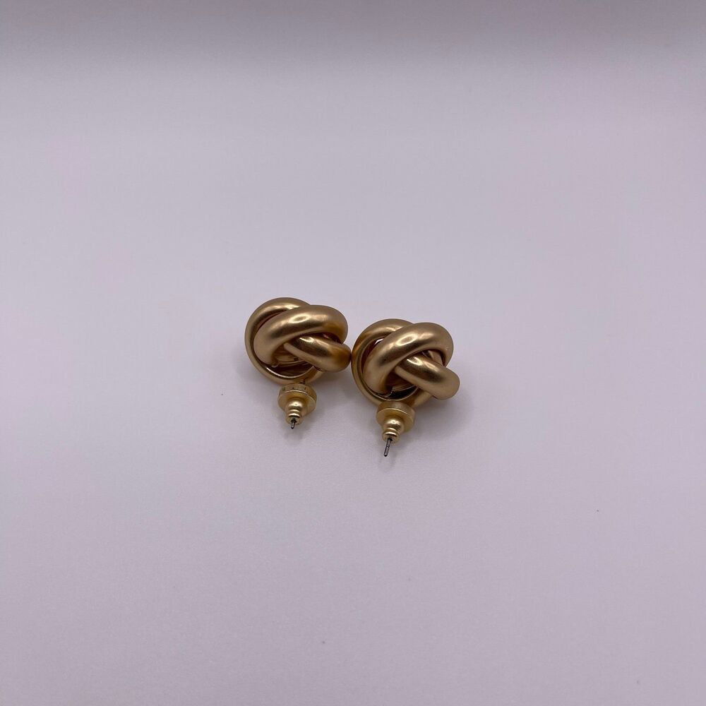 House of Harlow 1960 Gold Tone Knot Stud Earrings - Picture 6 of 12
